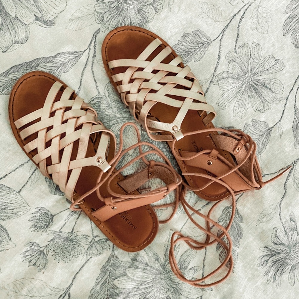 American Eagle lace up sandals
